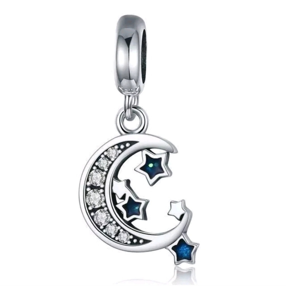 Original sterling silver charm moon and stars